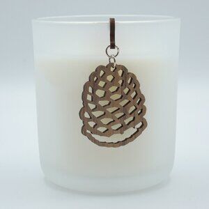 Handcrafted Walnut Pine Cone Candle Charm | Rustic Candle Jewelry